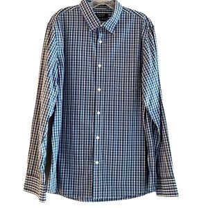 Men Shirt Nordstrom trim fit button down long sleeve plaid shirt Large